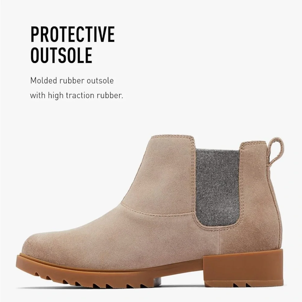 Waterproof Sorel Tan Suede Chelsea ankle booties